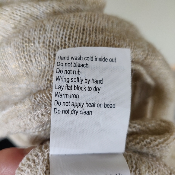 Spanner Beige Short-Sleeved Top with Gold Thread XS - Picture 9 of 9